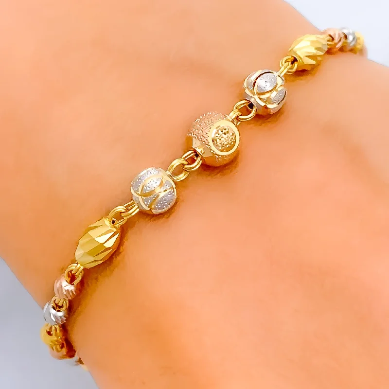 Women’s gemstone cuff bracelets-Magnificent Jazzy 22k Gold Orb Bracelet