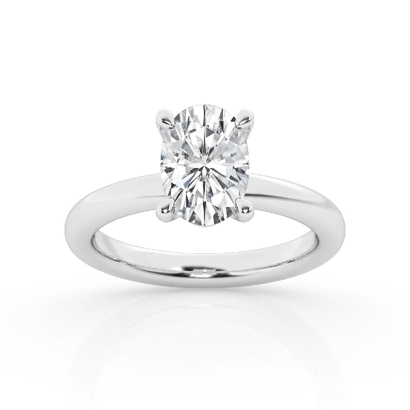 Women’s antique engagement rings-Diamond Solitaire Engagement Ring - 1 Ct Oval