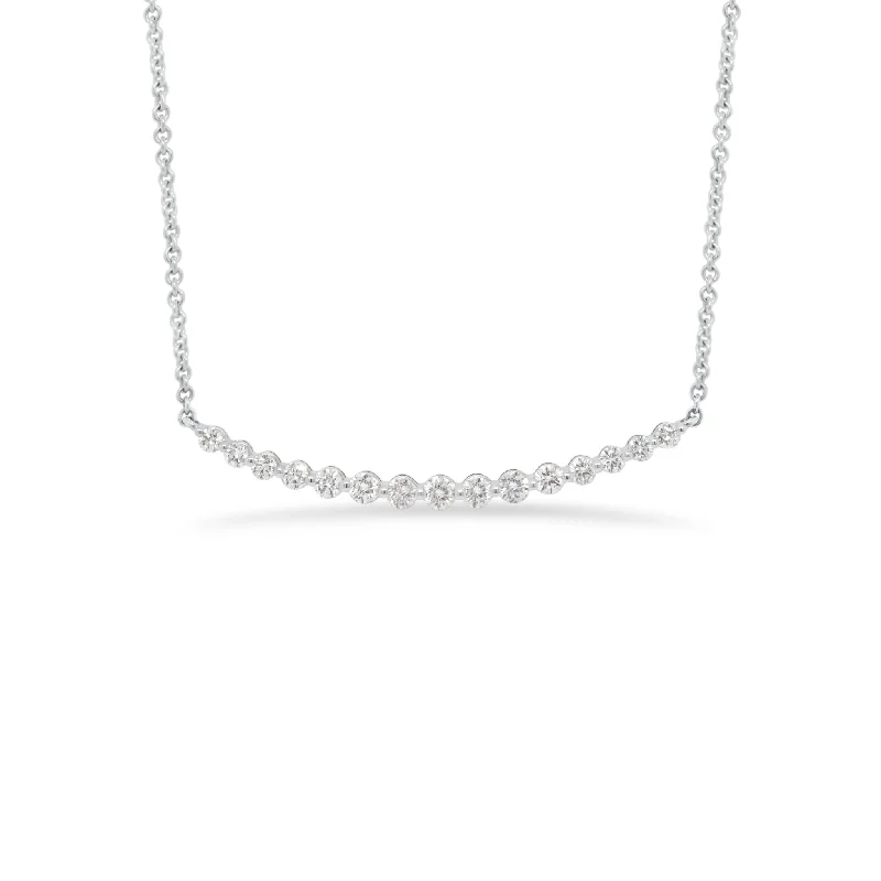 Women’s trendy chain necklaces-Diamond Single-Prong Bar Necklace