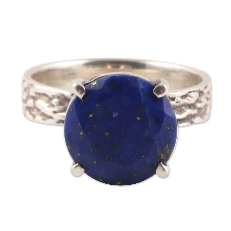 Women’s rose gold rings-Novica Handmade Royal Dazzle Lapis Lazuli Solitaire Ring