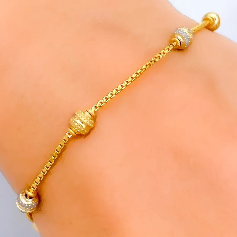 Women’s stackable bangles-Shimmering Fine 22k Gold Orb Bracelet