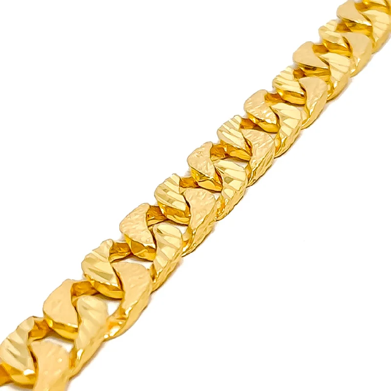 Women’s boho bracelets-Jazzy Bold 22K Gold Men's Bracelet