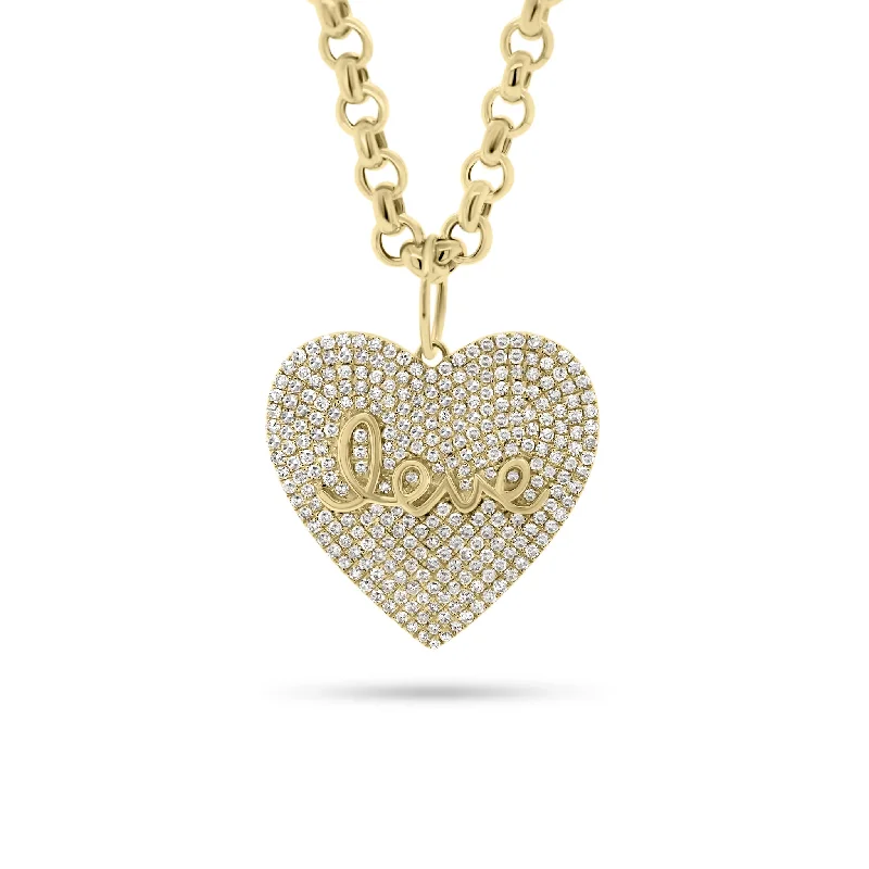 Women’s stylish necklaces-Diamond Love Heart Pendant