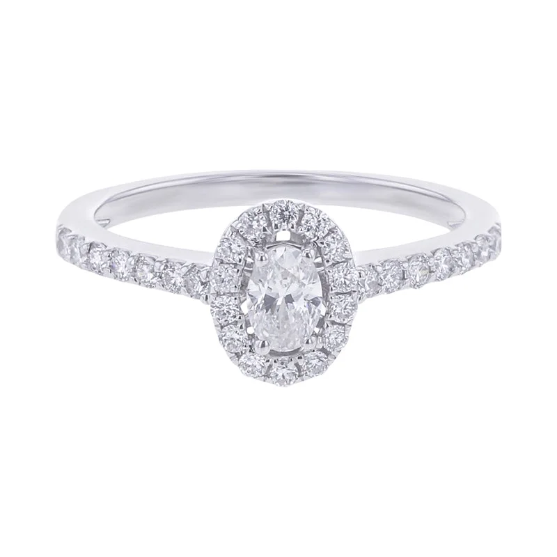 Women’s vintage diamond engagement rings-Carly Oval Halo 1/2ct Ready for Love Diamond Engagement Ring