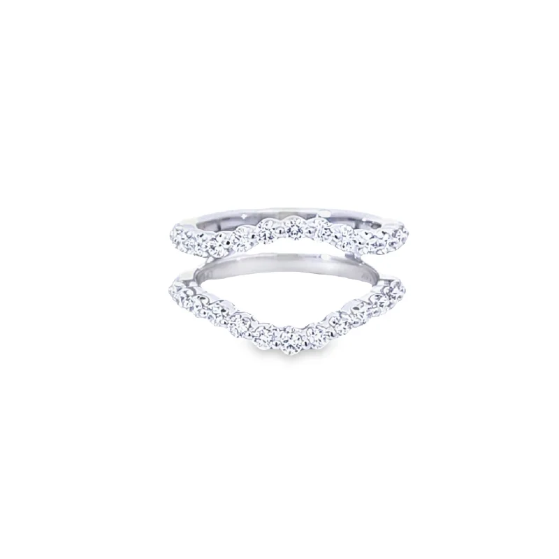 Women’s halo engagement rings-DIAMOND ENGAGEMENT RING CONTOUR WRAP – 0.85 TCW