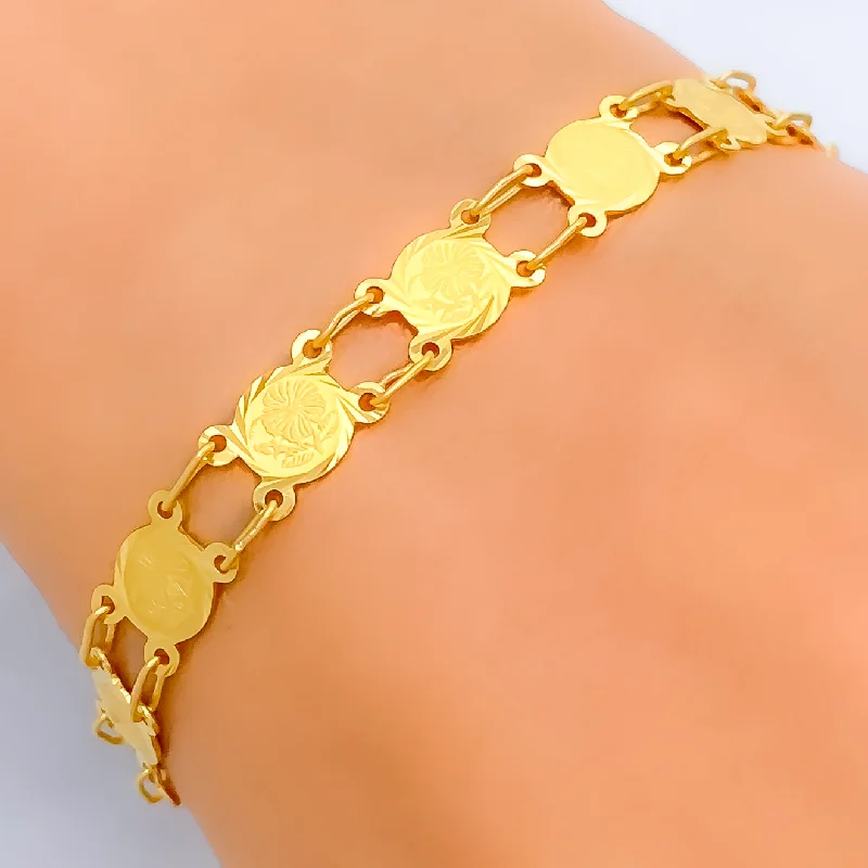 Women’s diamond bracelets for women-Stunning Medium 22k Gold Coin Bracelet