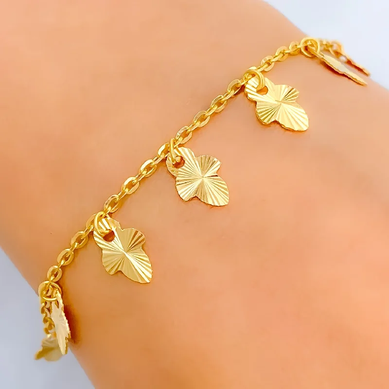 Women’s luxury bracelets-Bold Vibrant 22K Gold Charm Bracelet