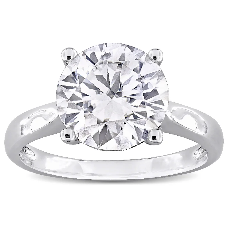 Women’s wedding rings-Miadora 3 1/2ct DEW Created Moissanite Solitaire Ring in Sterling Silver