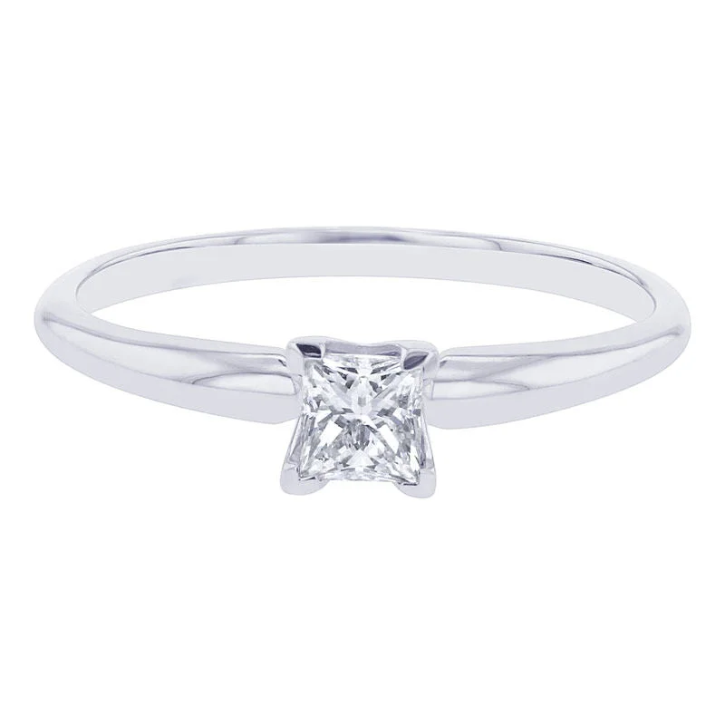 Women’s engagement rings with baguette diamonds-Christa Princess Ready for Love Diamond Engagement Ring 1/3ct