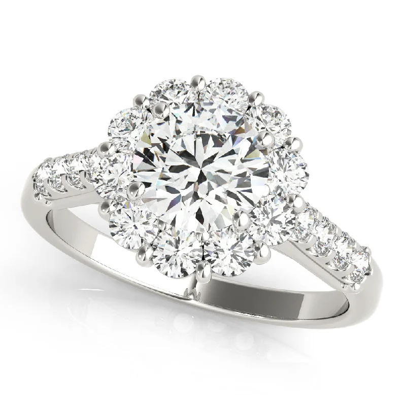 Women’s affordable solitaire engagement rings-ENGAGEMENT RINGS HALO ROUND