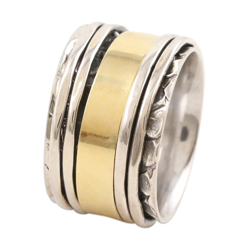 Women’s radiant cut rings-Novica Handmade Spinning Allure Multi-Metal Meditation Spinner Ring