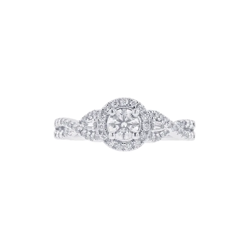 Women’s custom engagement rings-Delphine Round Ready for Love Diamond Engagement Ring