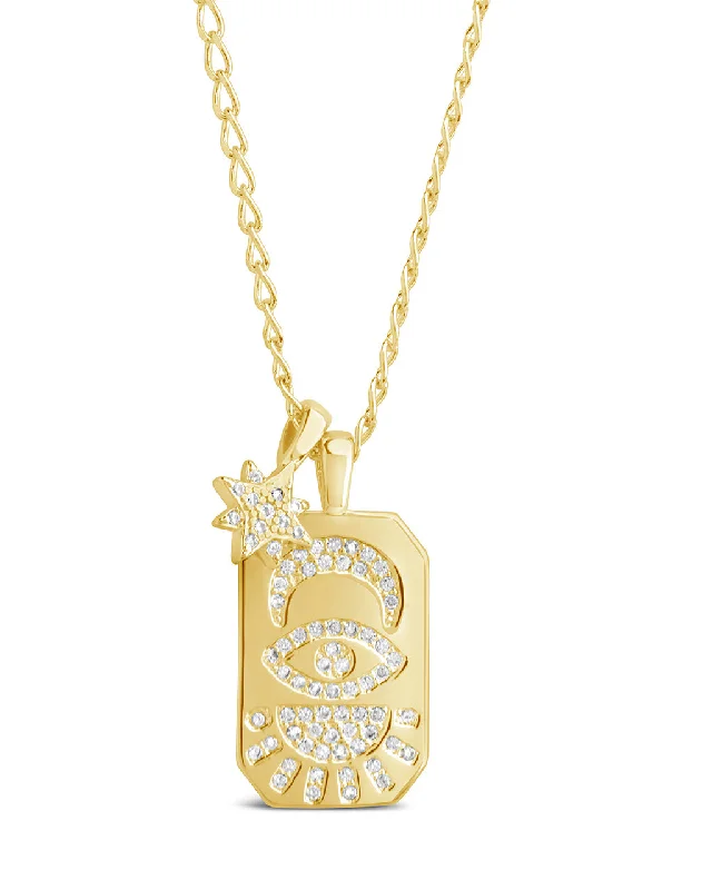 Women’s simple gold necklaces-Galexi CZ Pendant Necklace