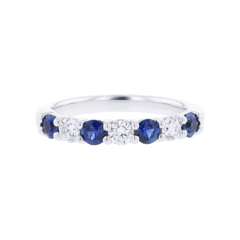 Women’s diamond engagement rings-Jasmine Blue Sapphire and Diamond Wedding Ring