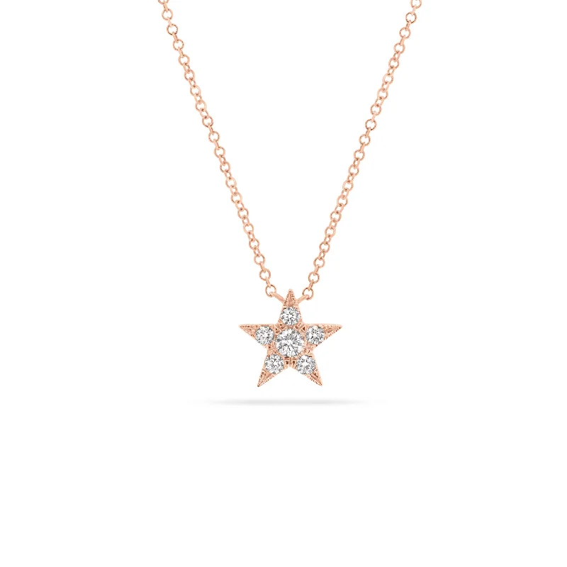 Women’s pendant necklaces-Diamond Twinkling Star Pendant