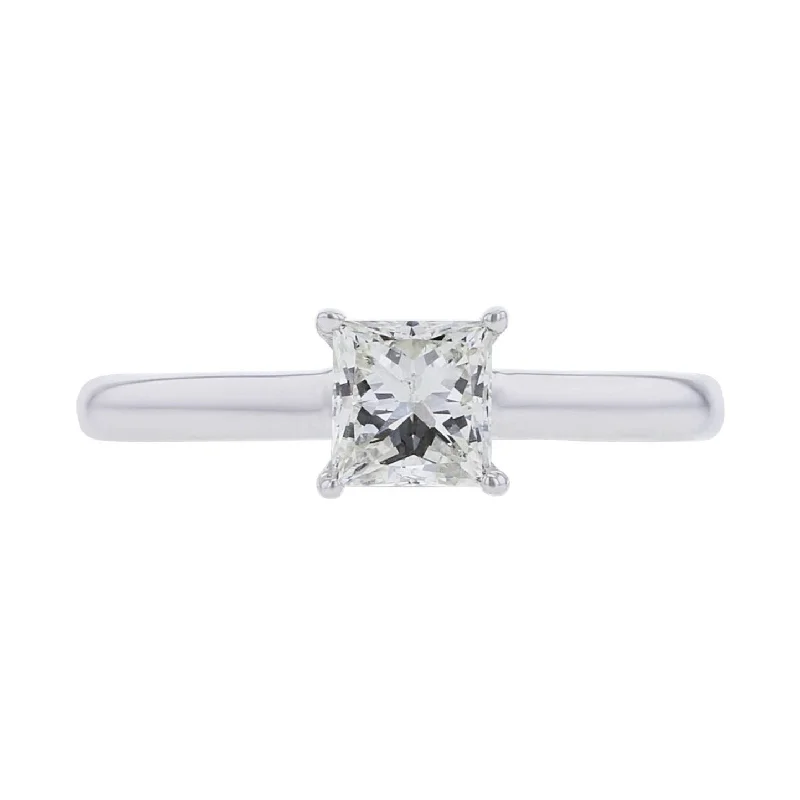 Women’s custom-made engagement rings-Esme Princess Hidden Halo Ready for Love Diamond Engagement Ring 3/4ct