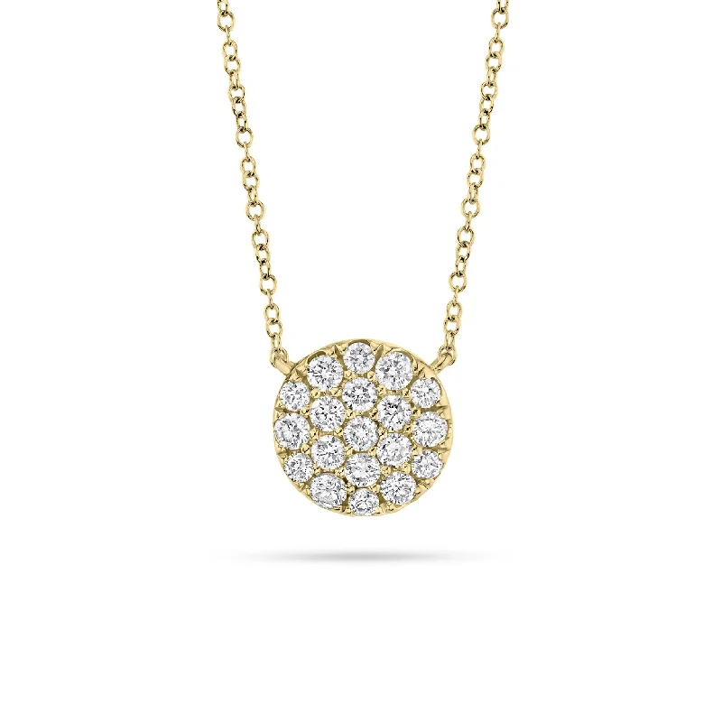 Women’s fine chain necklaces-Diamond Disc Pendant