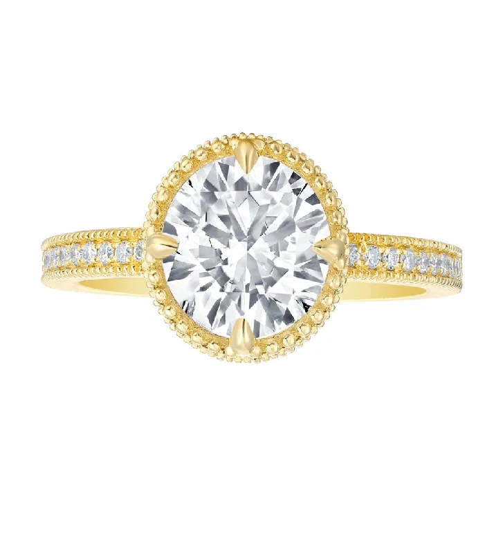 Women’s simple engagement rings-HIDDEN HALO DIAMOND ENGAGEMENT RING