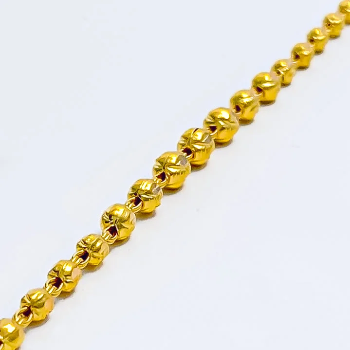 Women’s casual bracelets-Dainty Beaded 22k Gold Baby Bracelet