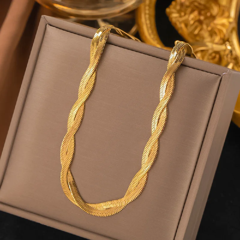 [Xlh308] Double Strand Necklace Gold