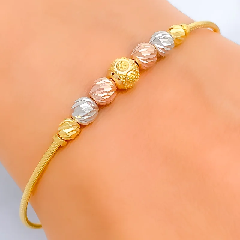 Women’s contemporary bracelets-Modern Festive 22k Gold Bangle Bracelet