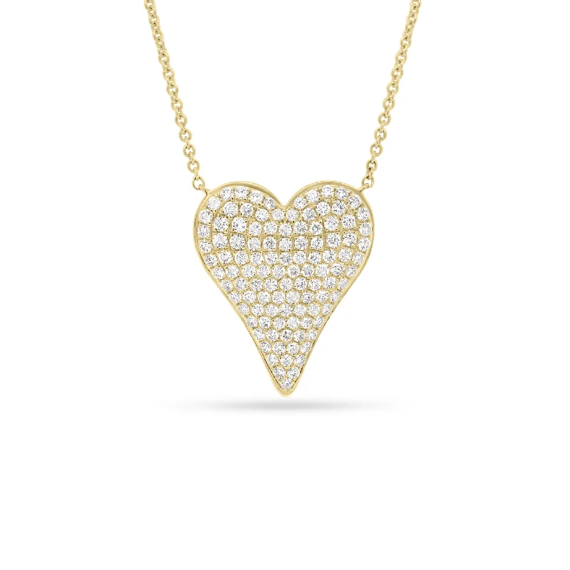 Women’s pearl necklaces-Full Cut Diamond Heart Pendant