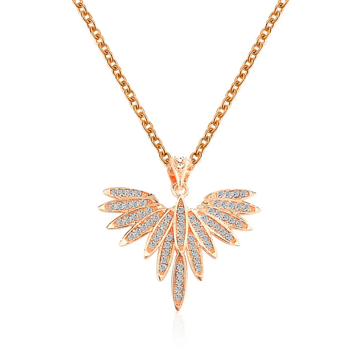 Women’s geometric necklaces-European And American Fashion Bird Clavicle Chain Rhinestone Angel Wing Pendant Necklace