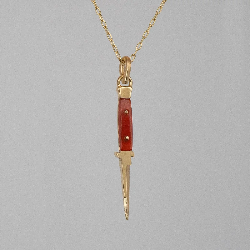 Women’s fashion necklaces-Carnelian Cut a Bitch