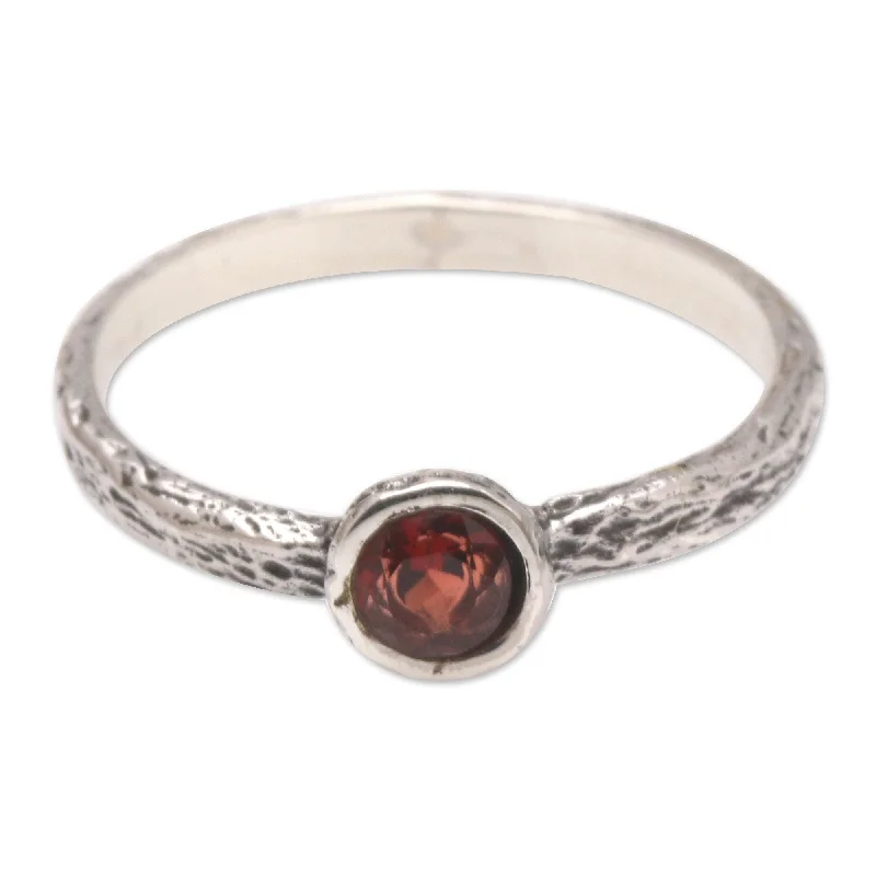 Women’s vintage rings-Novica Handmade Lovely And Perfect Garnet Single Stone Ring