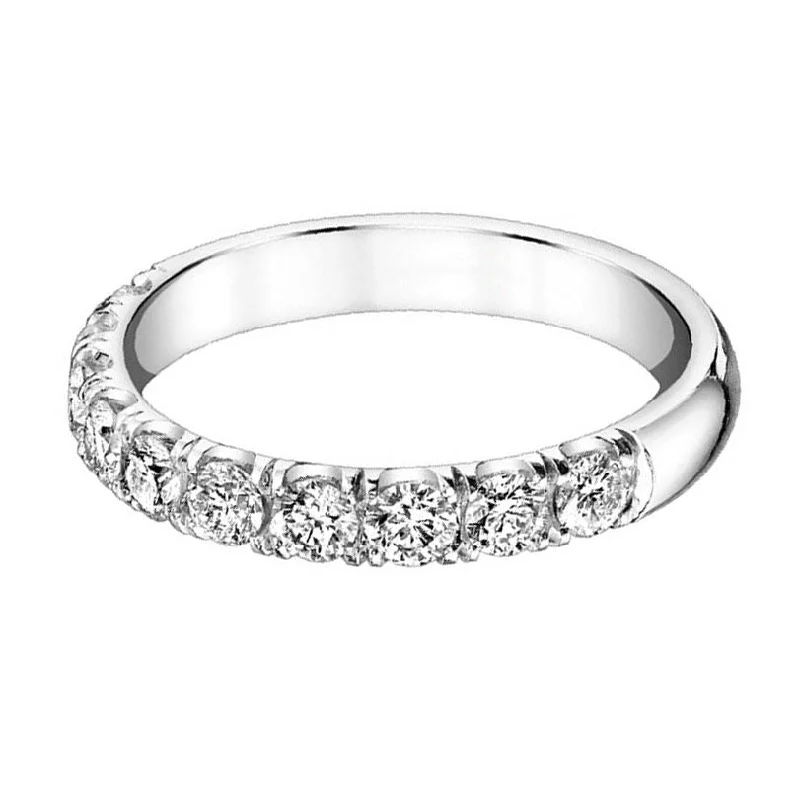 Women’s bold engagement rings-French Pave Love Story Diamond Wedding Ring 3/4ct