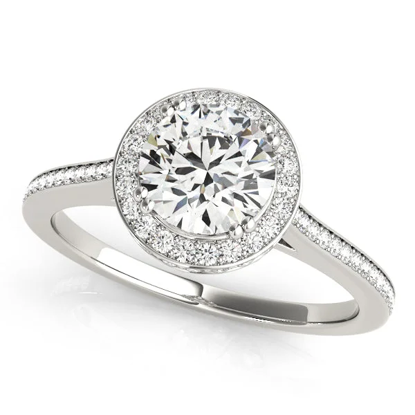 Women’s affordable diamond engagement rings-ENGAGEMENT RINGS HALO ROUND