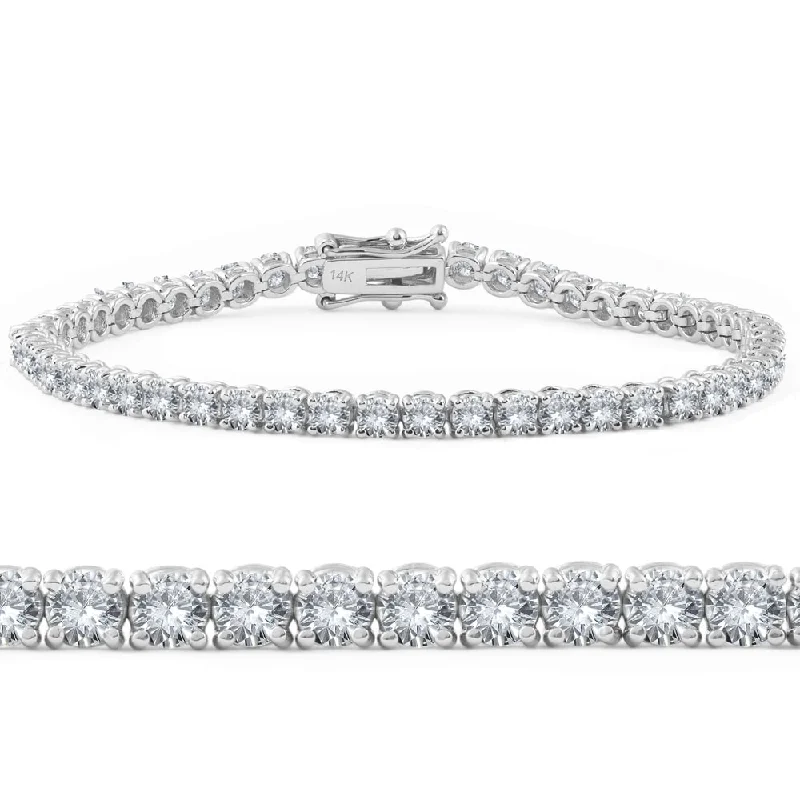 Women’s holiday bracelets-4ct Diamond Tennis Bracelet White Gold