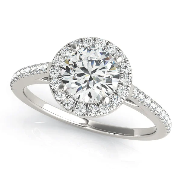 Women’s engagement rings with large diamonds-ROUND HALO ENGAGEMENT RING