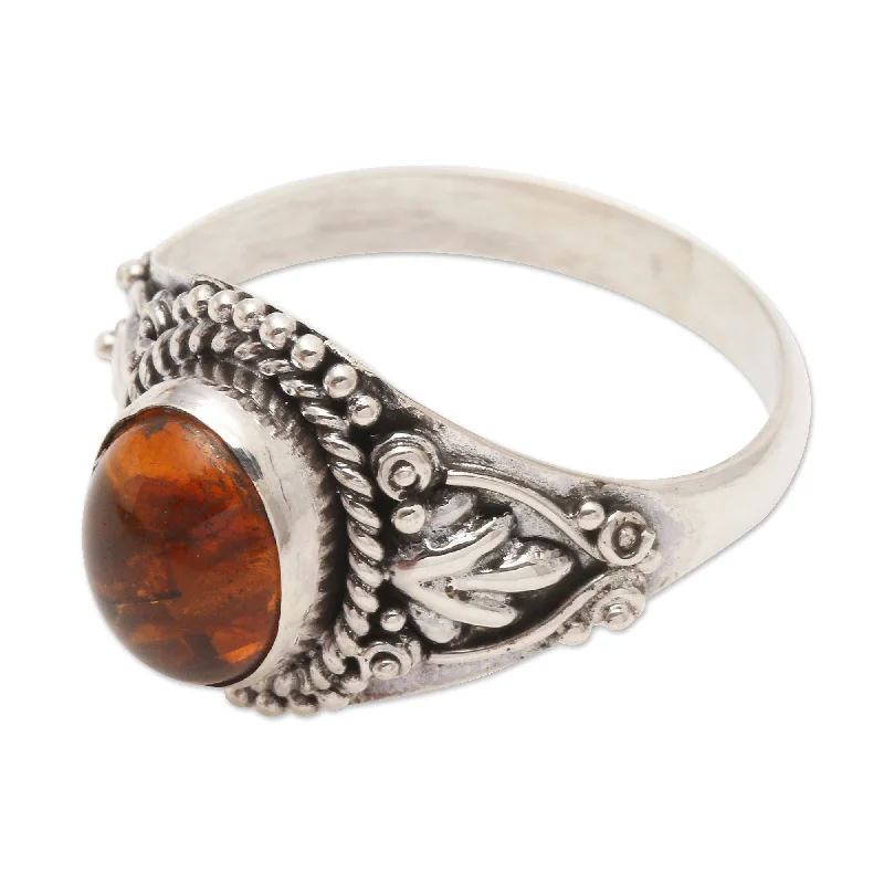 Women’s rose gold rings-Novica Handmade Sunrise Carnelian Cocktail Ring