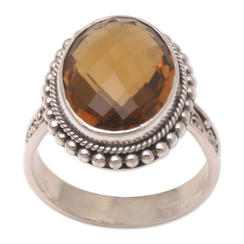 Women’s pearl rings-Novica Handmade Awaken The Dreamers Smoky Topaz Cocktail Ring