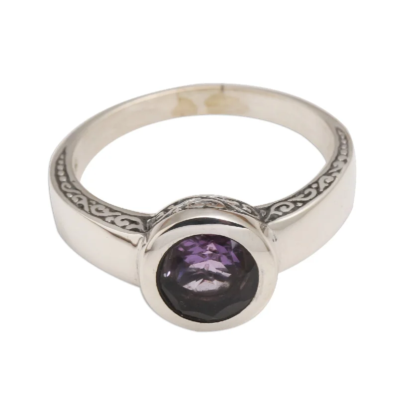 Women’s rose gold wedding bands-Novica Handmade The Life Within Amethyst Solitaire Ring