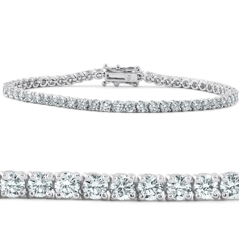 Women’s multi-colored bangles-Certified 5 Ct Round Cut Diamond Tennis Bracelet White Gold 7" Lab Grown