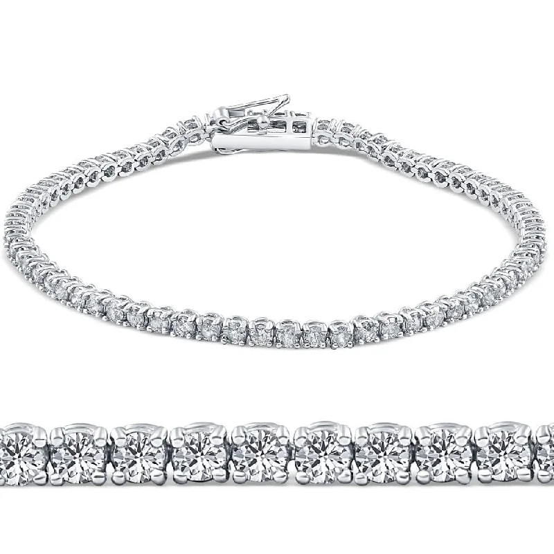 Women’s bold bangles-2 1/2ct VS Diamond Tennis Bracelet White Gold 7" Double Lock Clasp