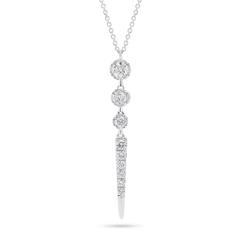 Women’s butterfly necklaces-Diamond Trio Spike Pendant