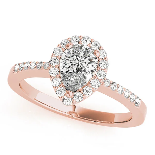 Women’s sustainable engagement rings-ENGAGEMENT RINGS HALO PEAR & TRILLION