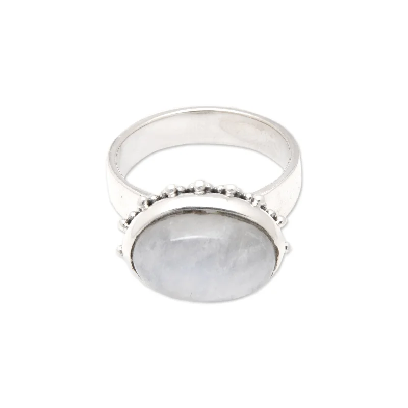 Women’s band rings-Novica Handmade Moon Paradise Rainbow Moonstone Cocktail Ring