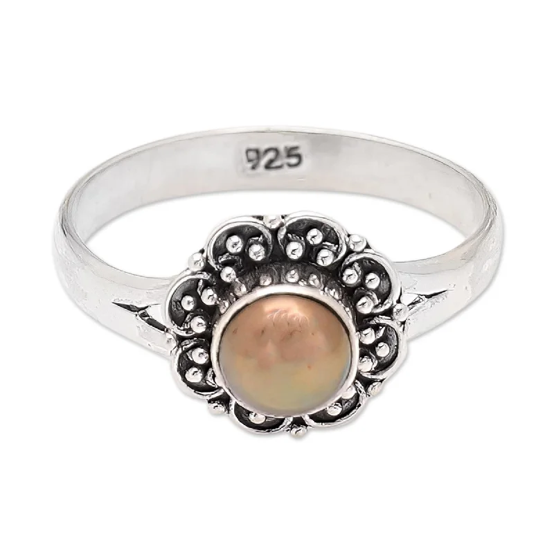 Women’s luxury rings-Novica Handmade Summer Bloom Cultured Pearl Single-Stone Ring