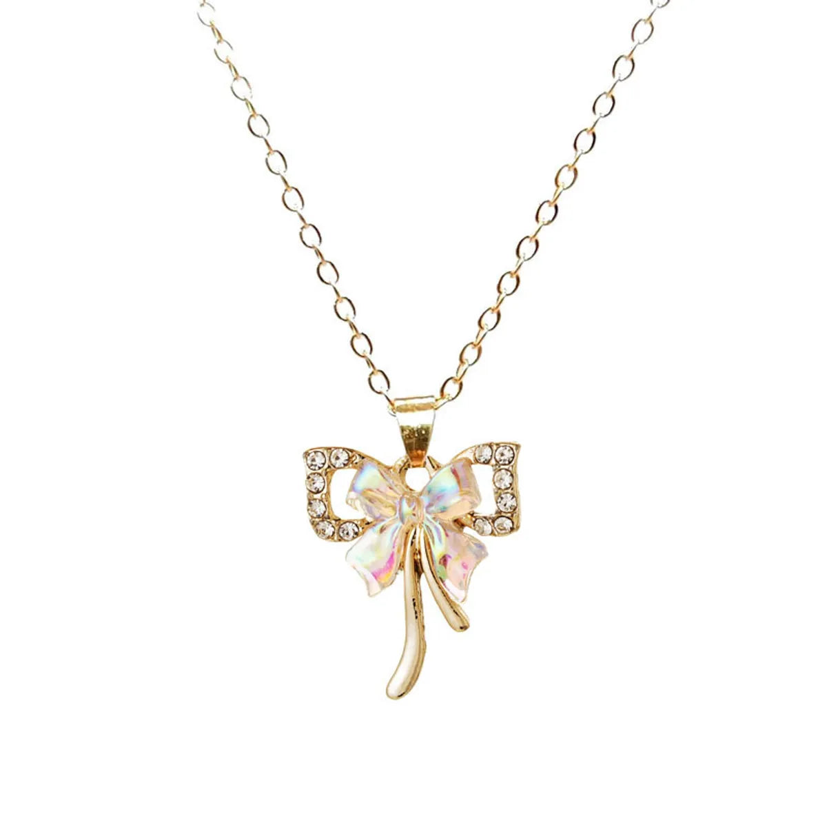 Women’s fancy necklaces-1 Piece Fashion Bow Knot Alloy Plating Inlay Zircon Women's Pendant Necklace