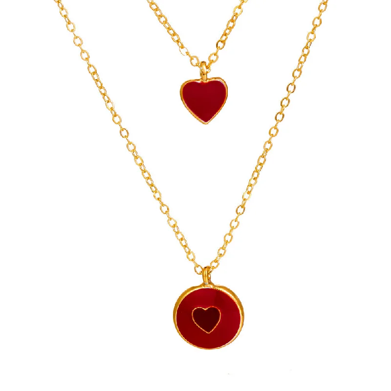 02kc Gold Dark Red (Double-Layer Chain Set)