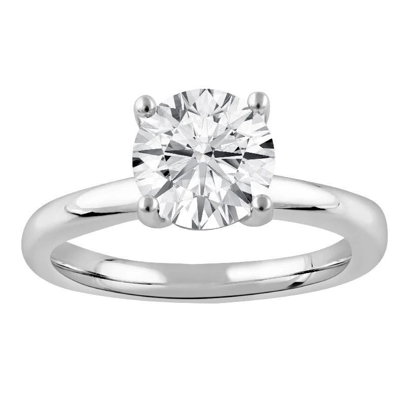 Women’s cushion cut engagement rings-DIAMOND SOLITAIRE ENGAGEMENT RING - 2 CT ROUND