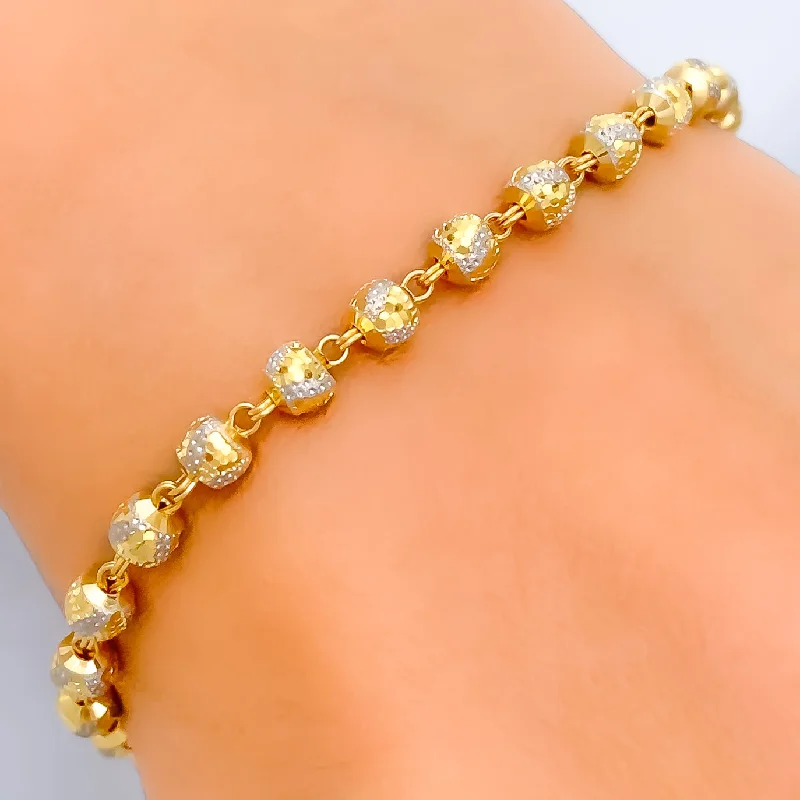 Women’s stretch bangles-Classic Chic 22k Gold Orb Bracelet