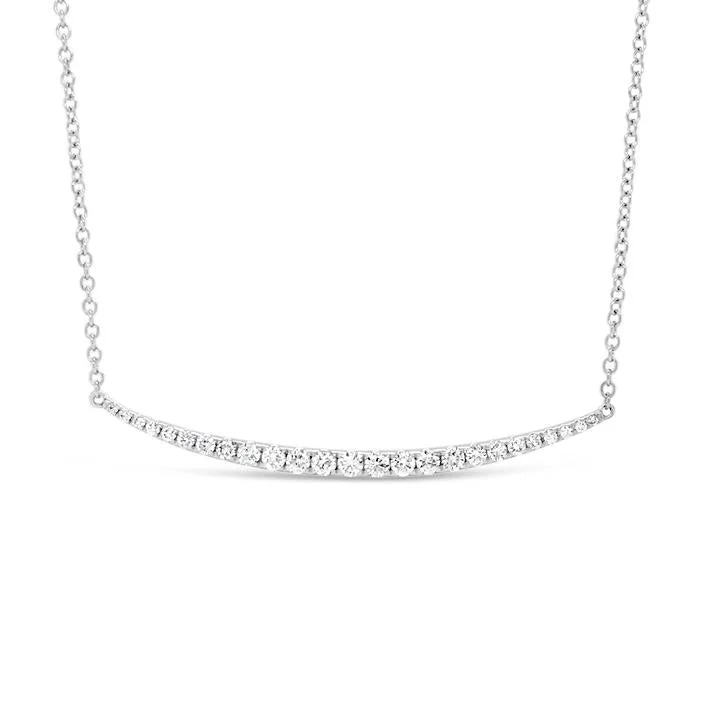 Women’s fancy necklaces-Diamond Graduated Bar Necklace