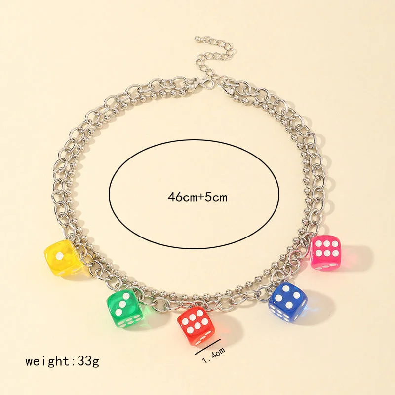 Colorful Dice Necklace