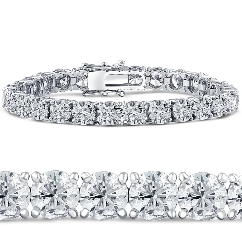 Women’s birthstone bracelets-26.94Ct TW Round Diamond 7" Tennis Bracelet White Gold Lab Grown