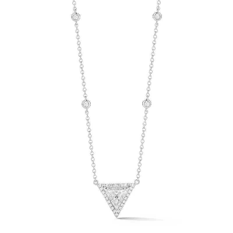 Women’s designer necklaces-Trilliant-Cut Diamond Pendant Necklace